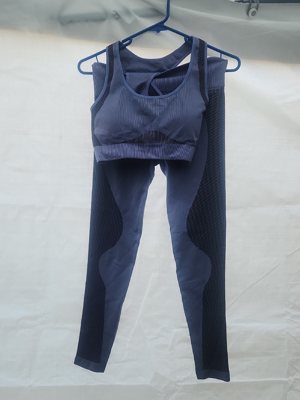 Seamless Navy Blue Active Set - Sports Bra & Leggings